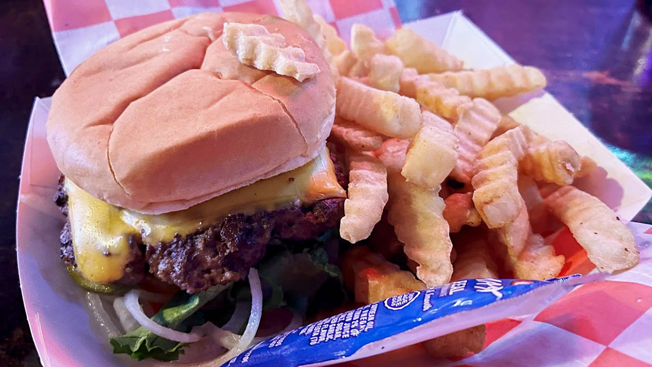 Cheeseburger and Fries at Robert's Western World