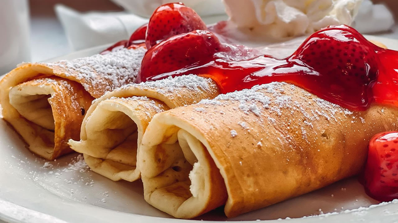 Strawberry Crepes at The Pancake Pantry