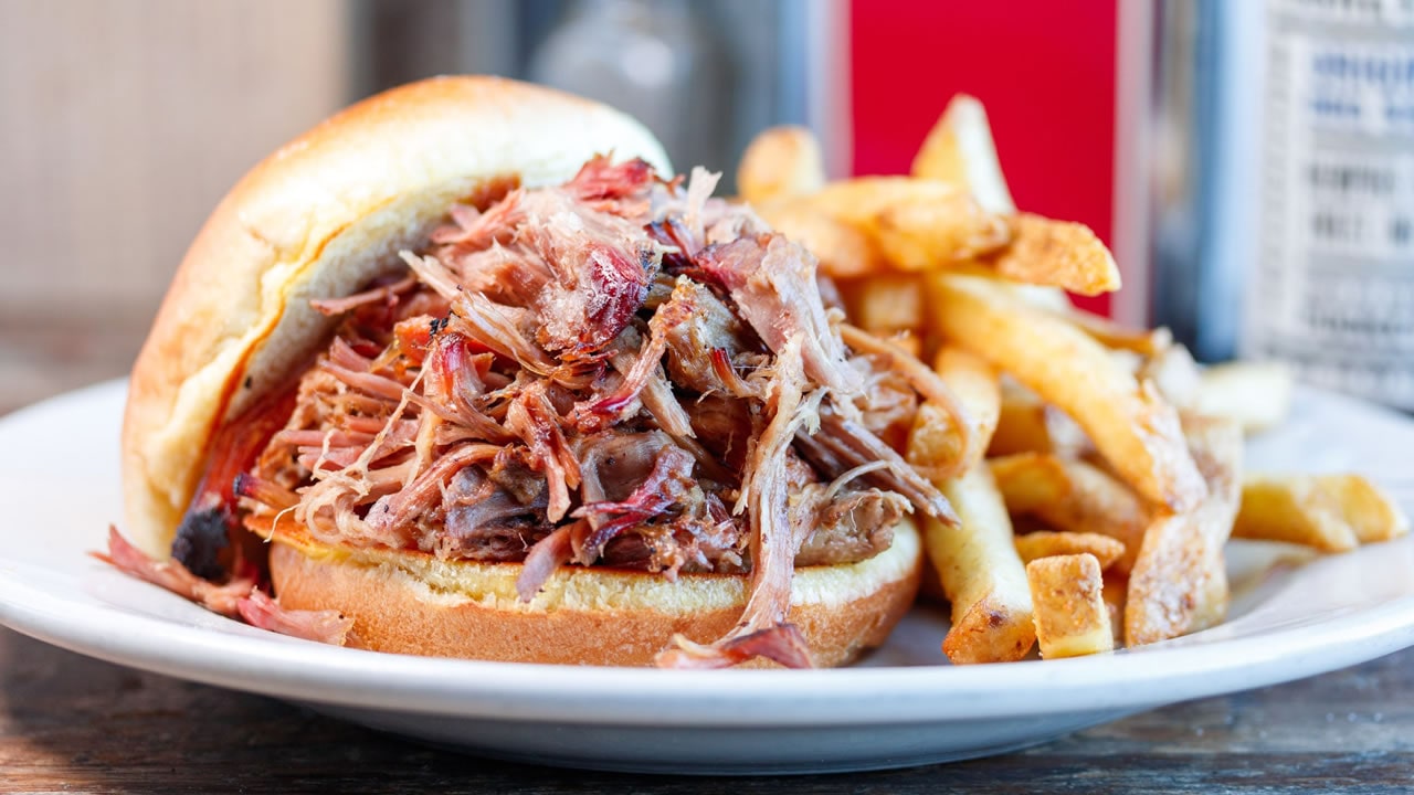 BBQ Pulled Pork Sandwich at Puckett's Nashville